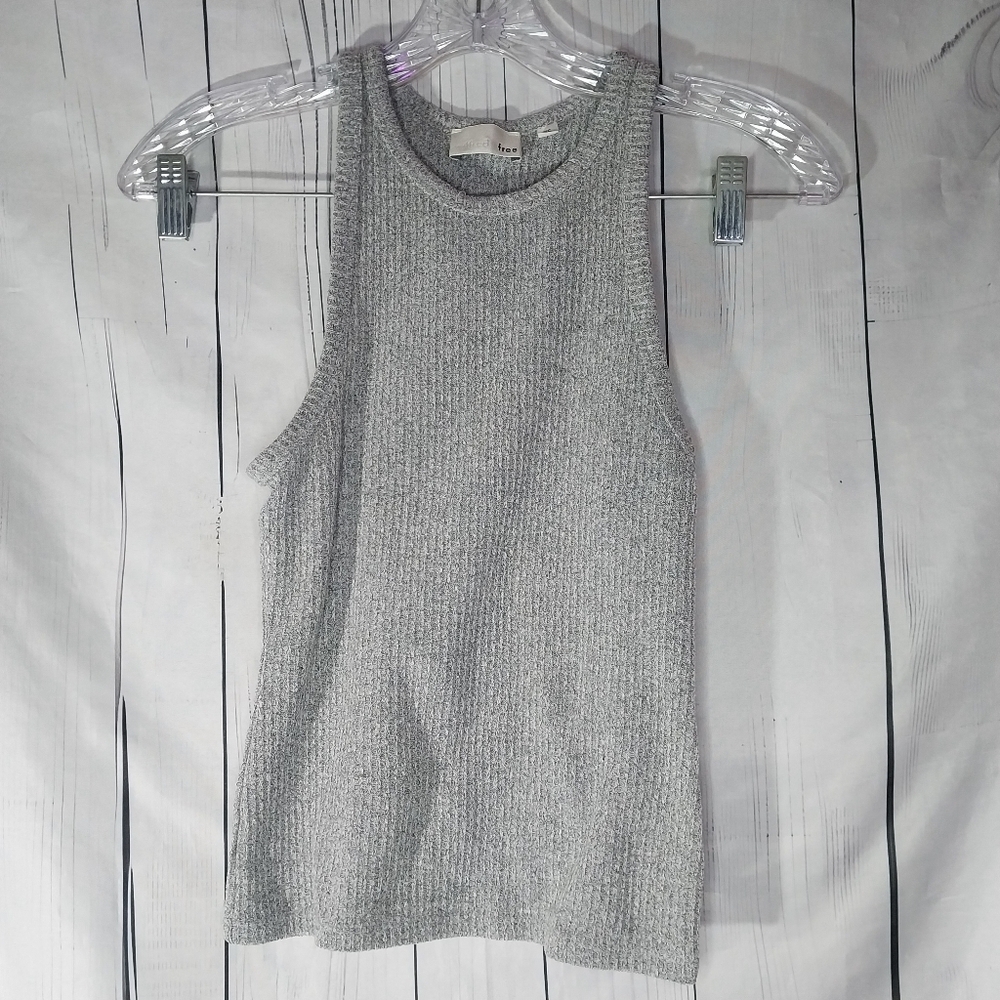 Wilfred Free Aritzia Racerback Gray Ribbed Knit Minimalist Sleeveless Top